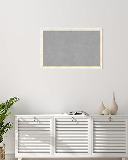 Amanti Art White Framed Magnetic Board 22x34 Large Vision Board for use with Magnets, 100% Metal Sheet to Display Items as Office Decor or for Home Organization in mudroom, Kitchen or Kids Room