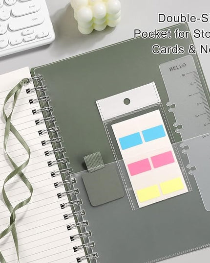 EMSHOI Lined Spiral Journal Notebook, A5 College Ruled Notebook, 300 Pages/150 Sheets, 100gsm Acid-Free Paper, Waterproof Softcover Notebook for School, Work, Note Taking, 5.7" × 8.22" - Light Green
