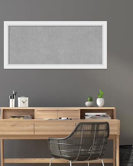 Amanti Art White Framed Magnetic Board 24x52 Oversize Vision Board for use with Magnets, 100% Metal Sheet to Display Items as Office Decor or for Home Organization in mudroom, Kitchen or Kids Room