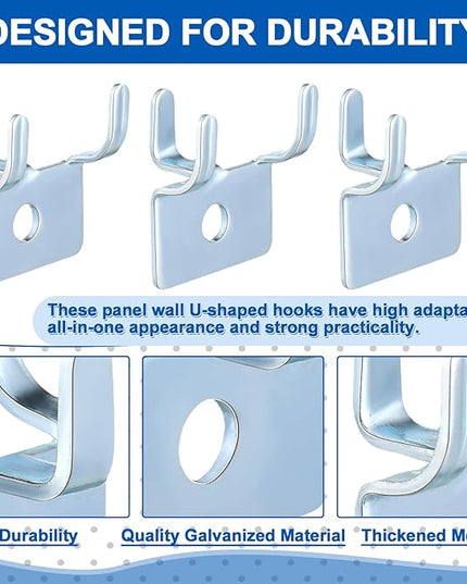 Tandefio Pegboard Hooks Metal Prong Hook Peg Board for Hanging Hangers for Wall Picture Jewelry Display Tool(Silver,100 Pcs)