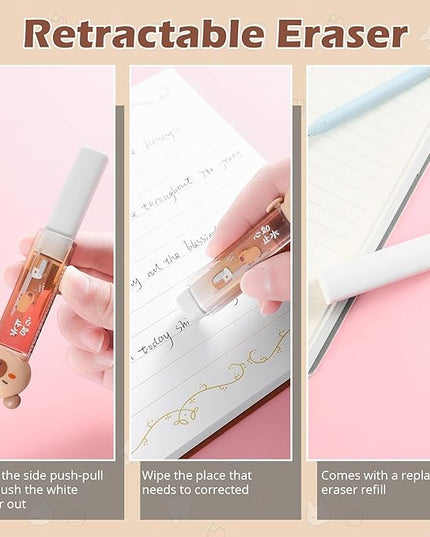 Kogcmeetl 7 Pcs Cute Capybara Stationary Set Kawaii School Supplies Japanese Stationery, Includes Pencil Sharpener, Eraser, Correction Tape, Glue Tape, Sticky Notes, Ruler, for Office School Supplies