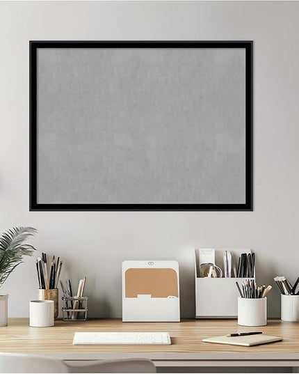 Amanti Art Black Framed Magnetic Board 19x25 Medium Vision Board for use with Magnets, 100% Metal Sheet to Display Items as Office Decor or for Home Organization in mudroom, Kitchen or Kids Room