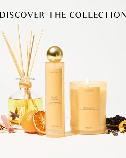 Benevolence LA Golden Luster Gift Box | Candle, Room Spray & Reed Diffuser | Orange, Cedarwood & Clove | Luxurious Home Fragrance | Ready for Gifting |Gift Set for Women