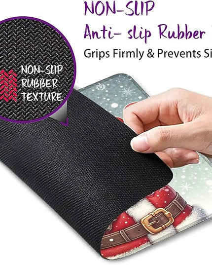 Christmas Yuletide Mouse Pad Square MousePads Non-Slip Rubber Base Mouse Mat Desk Pad with Stitched Edge for Desk Computers Laptop Office, 9.5x8 Inches