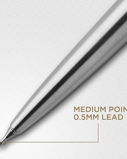 Parker Jotter Mechanical Pencil, Stainless Steel with Chrome Trim, 0.5mm, HB #2 - Smooth Writing, Signature Design, Stationary, Desk Essentials