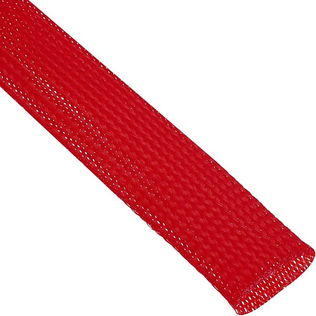 uxcell Expandable Sleeving, 1-inch 50ft Cable Sleeve, Red