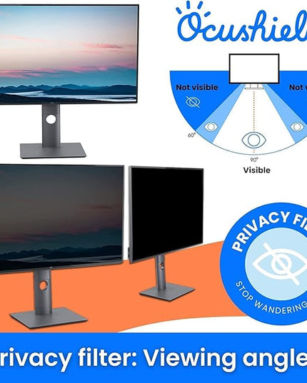 Ocushield 23.6” Premium Anti Blue Light Screen Protector with Privacy Filter for Laptops and Computer Monitors - Anti-Glare - Easy Install - Anti-Fatigue (522 x 294 mm)