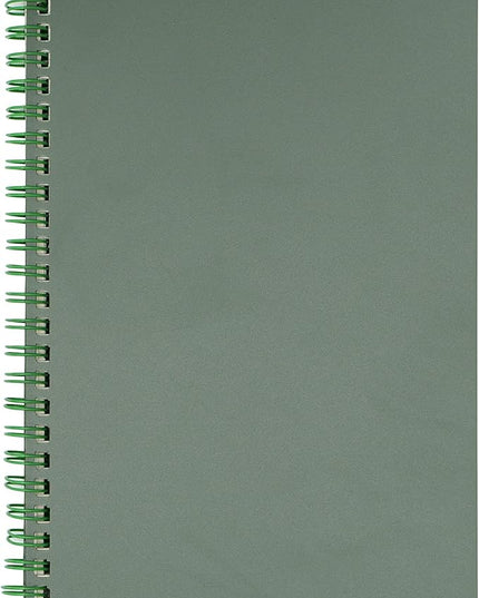 Yansanido Spiral Notebook, 4 Pcs A5 Thick Plastic Dark Green Hardcover 8mm Ruled 80 Sheets -160 Pages Journals for Study and Notes (Ruled-4pcs Dark Green, A5)