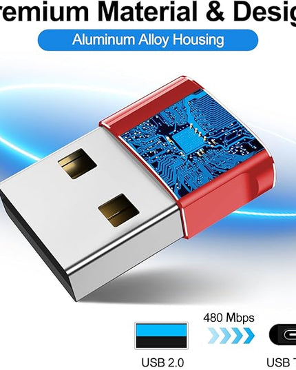 𝟒𝐏𝐚𝐜𝐤 𝐔𝐩𝐠𝐫𝐚𝐝𝐞𝐝 USB to USB C Adapter,Type-C Female to A Male Car Charger OTG Converter for Apple Watch Ultra 8 9 10,iPhone 16 15 14 13 Pro Max,Samsung S24,Nintendo Switch,AirPods,iPad,Car