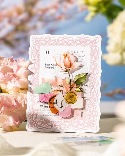 AuriicLeaf Vintage Botanical PET Sticker Set, 120PCS Floral and Leaf Ephemera Stickers for Journaling, Scrapbooking, DIY Crafts, and Art Projects