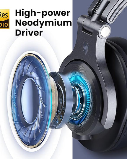 OneOdio A71 Hi-Res Studio Recording Headphones - Wired Over Ear Headphone with SharePort, Monitoring Mixing Foldable Headset with Stereo Sound, 3.5/6.35MM Jack for PC Computer DJ Guitar-Navy Blue