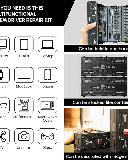 Precision Screwdriver Set with 21 Kinds of 160 Magnetic Bits, JAKEMY Multi-Bits Professional Laptop Screwdriver Repair Kit for Most Electronic Devices, Watch, Xbox, Console, Glasses, Doorbell, DIY