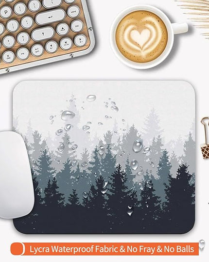 Square Mouse Pad Forest, Personalized Premium-Textured Custom Mouse Mat Design, Washable Mousepad Cloth, Non-Slip Rubber Base Computer Mouse Pads for Wireless Mouse