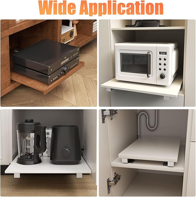 TMGSK Pair Undermount Drawer Slides Bottom Mount Pull Out Shelf Slider Under Mount Drawer Glides Full Extension Soft Close Drawer Runner Shelf Track for Kitchen Face Frame or Frameless Cabinet Drawer