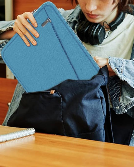 15.6 inch Laptop Sleeve, Slim Computer Carrying Bag Protective Cover Briefcase with Front Pocket, Durable Laptop Case for 15-16 Inch HP, Dell, Lenovo, Asus- Sky Blue