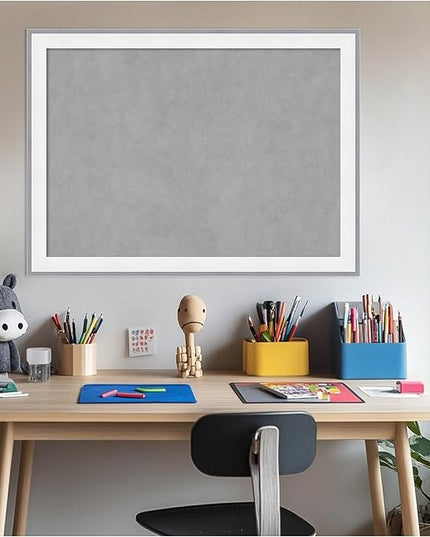 Amanti Art White Framed Magnetic Board 23x31 Medium Vision Board for use with Magnets, 100% Metal Sheet to Display Items as Office Decor or for Home Organization in mudroom, Kitchen or Kids Room