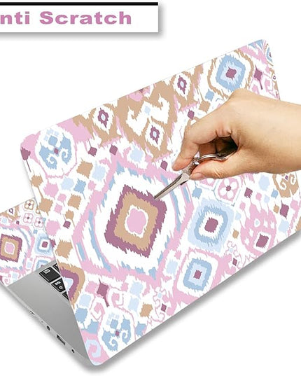 Laptop Skin Sticker Decal,12" 13" 13.3" 14" 15" 15.4" 15.6 inch Laptop Vinyl Skin Sticker Cover Art Protector Notebook PC (2 Wrist Pad Skins Included), Waterproof Removable, Cute Pink Abstract