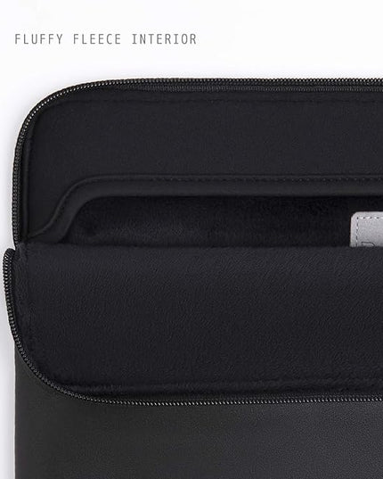 Comfyable Slim Protective Laptop Sleeve Compatible with 13/13.3/14 Inch MacBook Air & MacBook Pro, Mac Travel Case, Laptop Pouch, Slim PU Leather Cover M5/M4/M3/M2/M1 2025-2021, Black