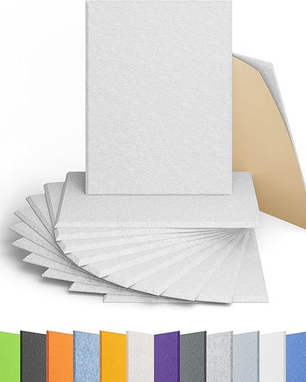 12 Pack Acoustic Panels Self Adhesive Sound Proof Foam, High Density Sound Acoustic Panel, 16X12X0.4 Inch 4:3 Rectangle Panels in Home, Office, Reccording Room, Studio, more(Snow White)