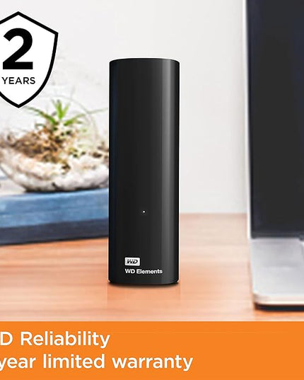 Western Digital 12TB Elements Desktop External Hard Drive, USB 3.0 drive for plug-and-play storage - WDBWLG0120HBK-WESN
