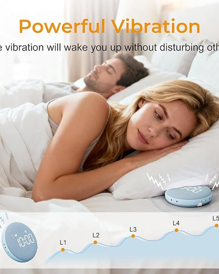 Gianna 110dB Loud Alarm Clock for Heavy Sleepers - Vibrating Alarm Clock, 3 Wake Modes, Auto-Dimming, Rechargeable Battery Operated Bed Shaker for Bedroom and Travel