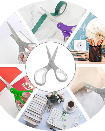 LIVINGO Scissors Bulk 24 Pack: 8” Sharp Scissors Set All Purpose for Office Middle High School Student Teacher Arts Crafts Supplies Cutting Wrapping Paper, Sewing Fabric Shears for Household