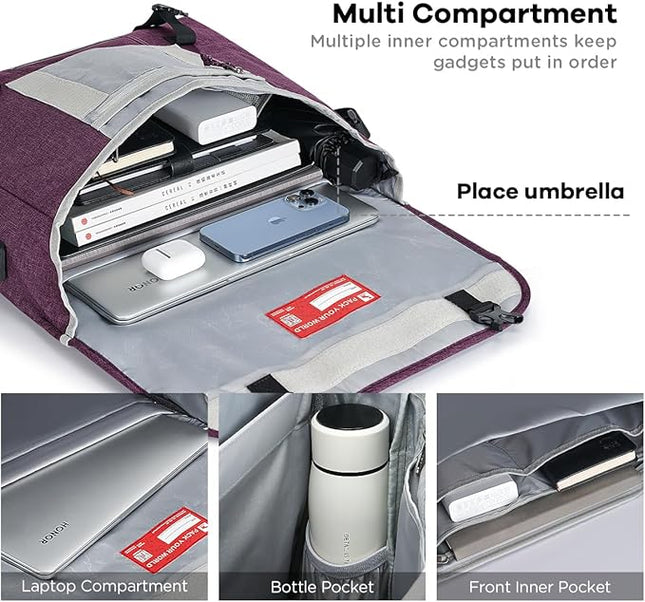 OIWAS Messenger Bag for Women, 15.6 Inch Laptop Crossbody Bags Men Casual Satchel Shoulder Bag College Travel Office Briefcase