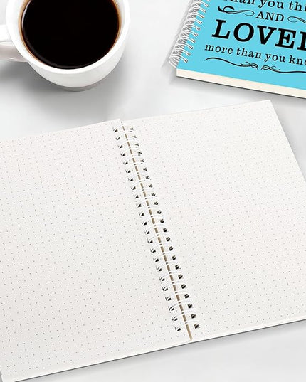 2Pcs Spiral Dotted Notebook,Inspirational Gifts A5 Dot Grid Spiral Notebook for Work & Sketching,Perfect for Office School Home Supplies,160 Pages (2, Dot Grid Light Blue)