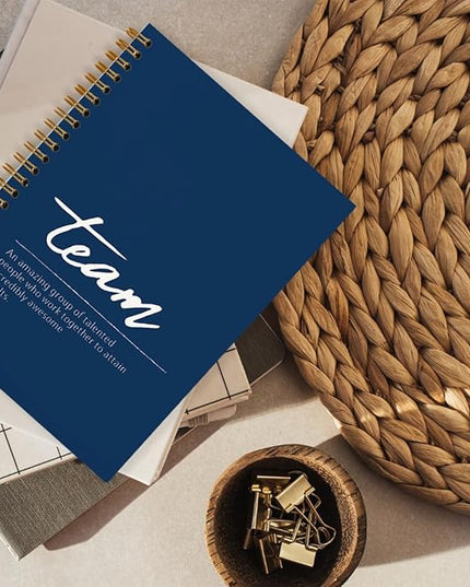 Navy Blue Meeting Notebook for Work, Employee Appreciation Gifts, Team Gifts for Employees, Thank You Gifts for Women Men Leader Boss Mentor Manager Coworkers Going Away Retirement, 5.5"x8.3"