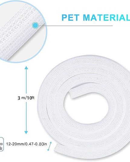 AGPTEK Cable Sleeve Cover, 10ft - 4/5 inch Desk Cord Organizer Cable Hider, Home Office Wire Management Computer TV Wire Loom Tubing, Pet Proof Cord Protector, from Cat Dog Chewing, White