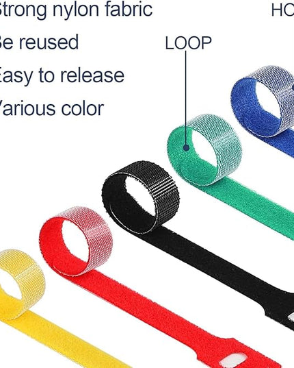 150PCS 8 Inch Cable Ties Reusable Multi-Purpose Wire Ties Cord Organizer Adjustable Cable Management 5 Colors