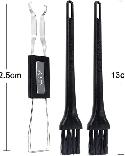 Keycap Puller Switch Puller Stainless Steel Keycap Removal Tool with 2 Pcs Keyboard Cleaning Brush for Mechanical Keyboard