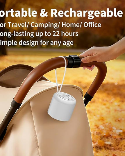 Portable White Noise Machine Mini Sound Machine with Light 30 Soothing Sounds Rechargeable for Adults Baby Kids Sleep Brown Noise Machine with Memory Function 4 Timers for Travel Camping Home Office