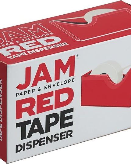 JAM PAPER Colorful Desk Tape Dispensers - Red - Sold Individually