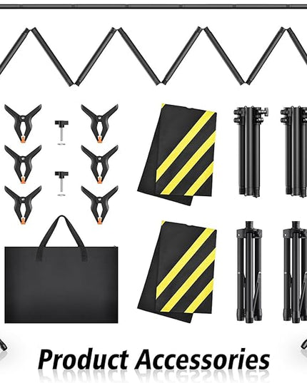 Backdrop Stand 10x7.5ft(WxH), Heavy Duty Adjustable Photo Back Drop Stand kit, Suitable for Party, Photography, Weddings
