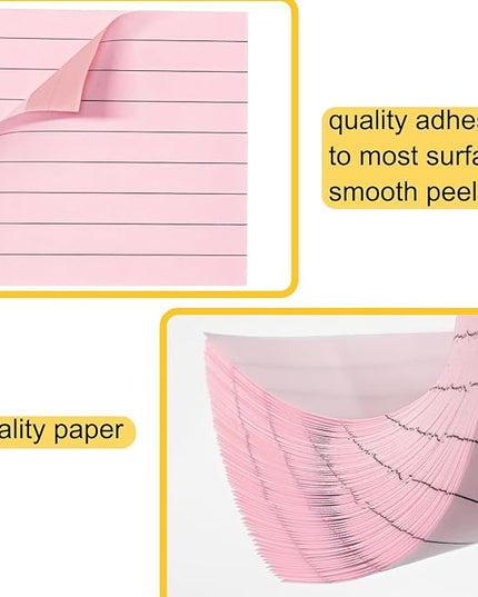 48 Pack 3840 Sheets Lined Sticky Notes 3X3 in Ruled Self Sticky Note Pads 80 Sheets/pad Colorful Sticky Notes with Lines Post Notes for Office, Home, School, Meeting