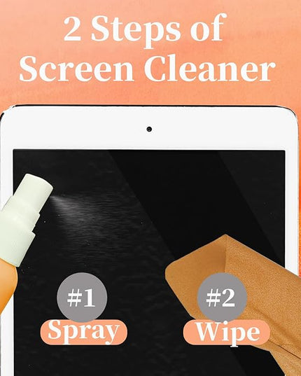 4-Pack Eye Glass Lens Screen Cleaning Kit - Safe for All Screens Including Laptop, Computer, PC, Monitor, Phone, iPhone, Tablet, iPad Smart TV, Car Display and Eyeglasses - Orange