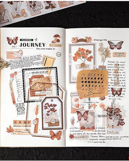Ptyism 426 Pcs/24 Sheets Stickers for Scrapbooking,Sticker for Journaling Scrapbooking Stickers for Scrapbooking Art Journal Bullet Journal Accessories