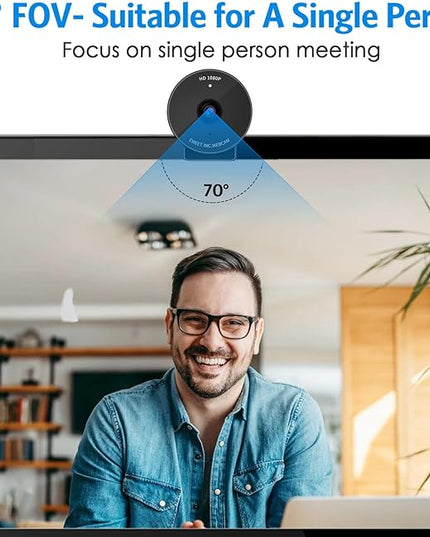 EMEET C950 Webcam for PC, 1080P Webcam with Microphone&Privacy Cover, Auto Light Correction, 70° FOV for Personal Use, Plug&Play Web Cam Protect Data, Perfect for Office Professionals&Remote Workers