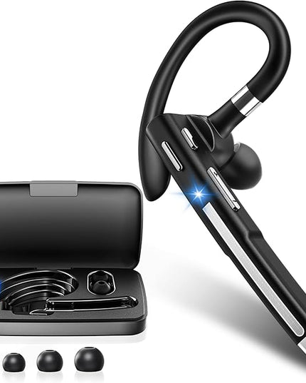 Boytond Bluetooth Headset V5.4,100 Hrs Talk Time Single-Ear Earphone,CVC8.0 Noise Cancelling Earpiece,Wireless Headset with Mic for Work,Driving Headset for Android, iOS, Laptop, Office, Truck Driver