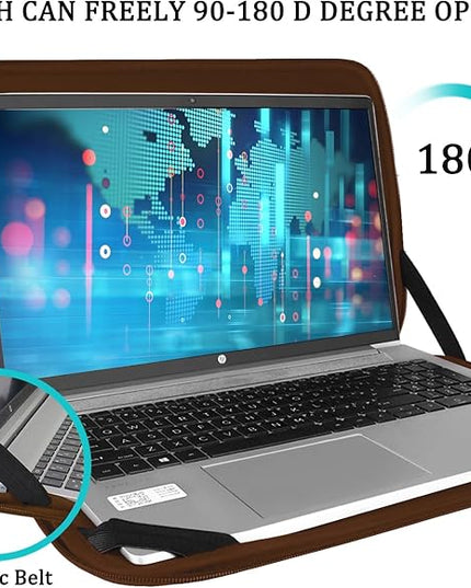 Laptop Sleeve Bag 15.6 inch, Shockproof Protective Computer Carrying Cover with Front Pocket, Laptop Case for 15.6 inch HP, Dell, Acer, Asus, Notebook, Coffee Color