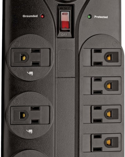Eaton Tripp Lite Series TLP808B 8 Outlet Surge Protector Power Strip with Flat Plug, 1440 Joule Rating, Black, UL Listed & Certified, 8ft Extension Cord with Multiple Outlets for Home Office
