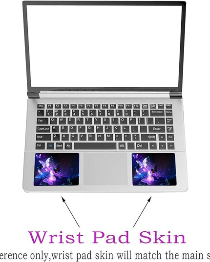 Laptop Skin Sticker Decal,12" 13" 13.3" 14" 15" 15.4" 15.6 inch Laptop Vinyl Skin Sticker Cover Art Protector Notebook (2 Wrist Pad Skins Included), Decorative Waterproof Removable, Art Butterfly