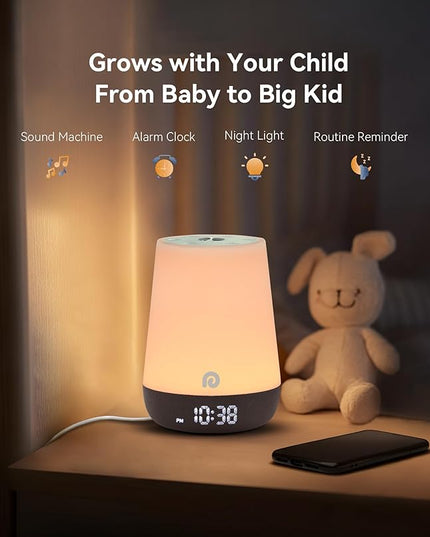 Dreamegg Nite 1 - Baby Sound Machine, Sleep Trainer, Night Light for Kids, Ok to Wake Alarm Clock, 34 Soothing Sounds, App Control, White Noise Sound Machine for Baby Kids Toddler Nursery(Cozy Xmas)