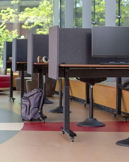 Stand Up Desk Store ReFocus Clamp-on Acoustic Desk Divider Privacy Panel That Reduces Noise and Visual Distractions (Ash Gray, 23.6" x 23.6")