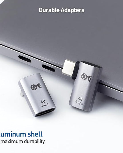 Cable Matters Combo-Pack 40Gbps Right Angle USB-C Adapter Kit, Up to [4K@240Hz Video, 240W Charging, 40Gbps Data Transfer] 90 Degree USB C Adapter, Compatible with Thunderbolt 4, iPhone 16, Steam Deck