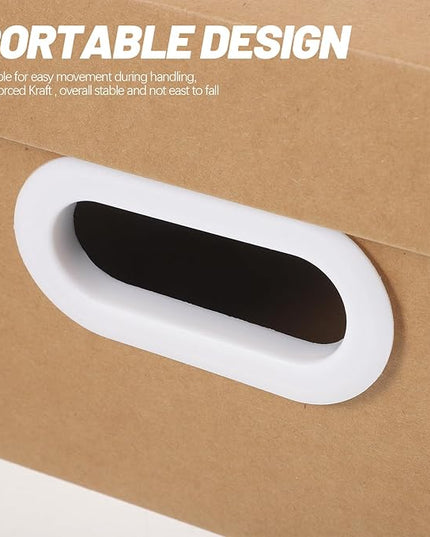 Kraft Paper Storage Box with Lid 1Pcs Thickened Office Desktop Document Organizer Sundries Holder Multipurpose File Storage Case for Home and Office