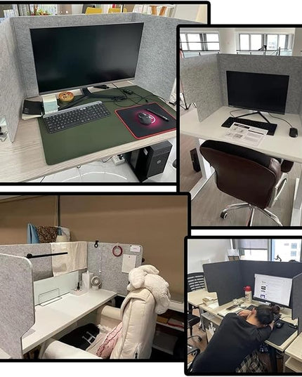 3 Panel Soundproof Desk Partition Divider for Privacy and Concentration Portable Folding Acoustic Shield Reduces Noise and Visual Distractions