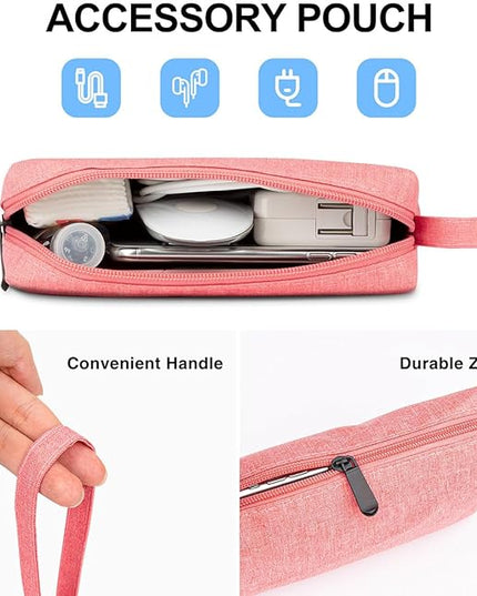 14 Inch Laptop Sleeve Case for 14-Inch MacBook Pro M1 M2 M3 M4 Laptop Computer Notebook, Slim Waterproof Polyester Carrying Case Padded Bag with Small Pocket, Pink