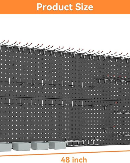 WALMANN Metal Pegboard Kit with Accessories for Wall, Garage Tools Storage Pegboard System for Garage, Workbench, Modular Peg Board Tool Organizer Board with Hooks(Black)